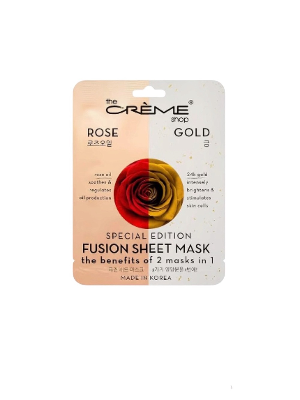 The Creme Shop Rose Gold Fusion Sheet Mask Rose Oil w/24K Gold (1) - Picture 2 of 3